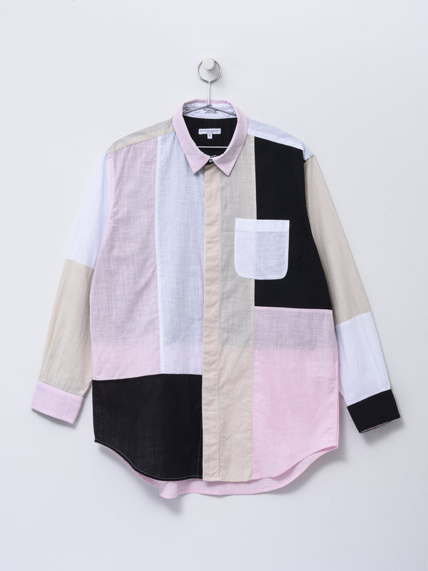 Combo Short Collar Shirt_White Cotton Handkerchief
